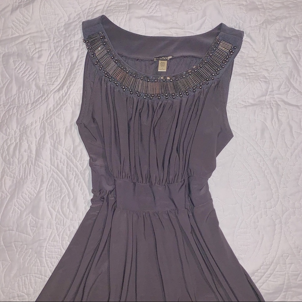 High neck detailed sleeveless long black dress